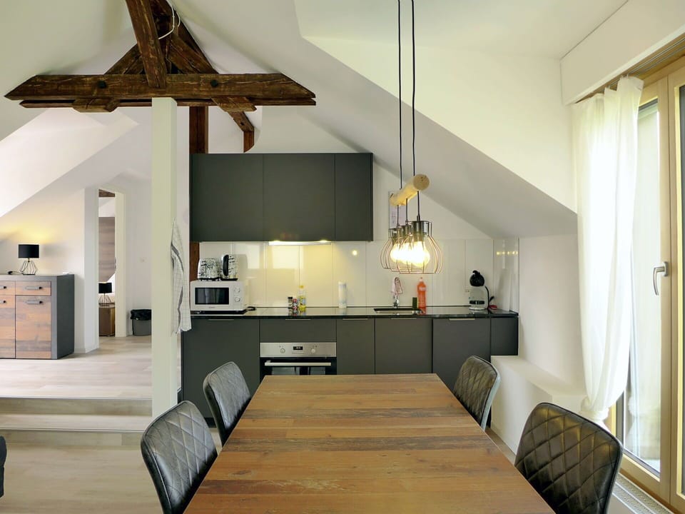 Property, Furniture, Table, Cabinetry, Wood, Building, Lighting, Interior Design, Living Room, Floor