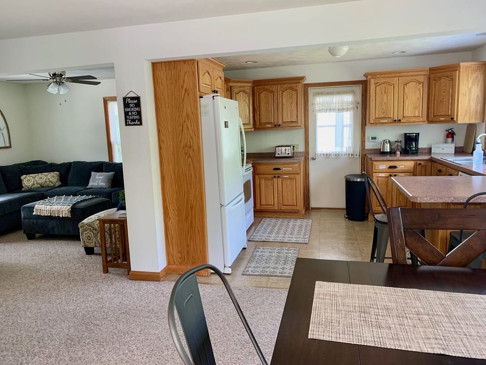 Open bright space. River views from every back window!