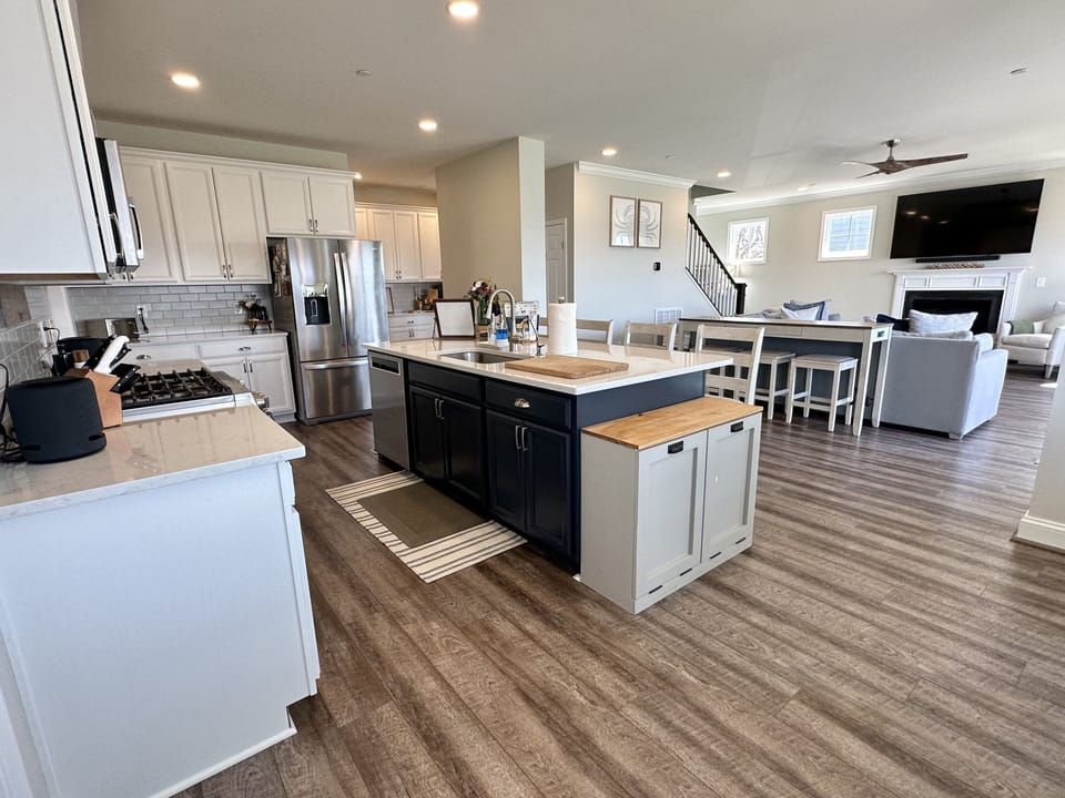 Enjoy a fully stocked kitchen where you can cook and hang at the same time