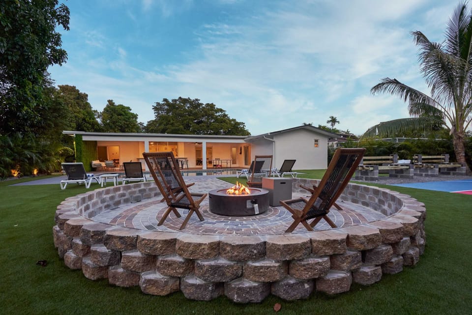 Romantic fire pit.