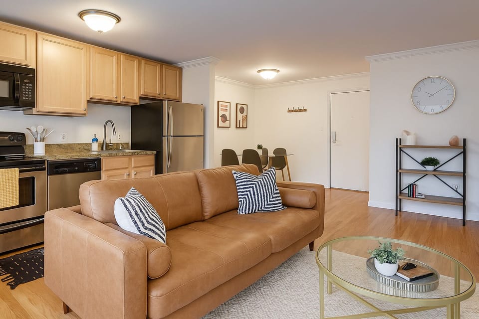 Open-concept living area with a warm and inviting vibe 