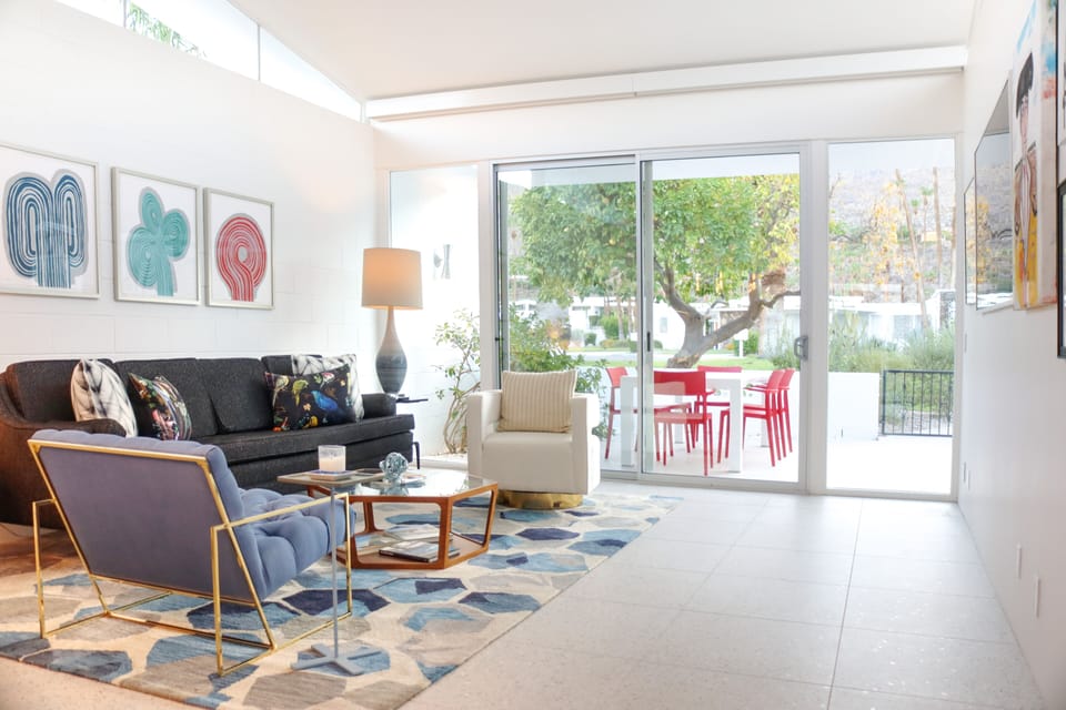 Seating area in living room.