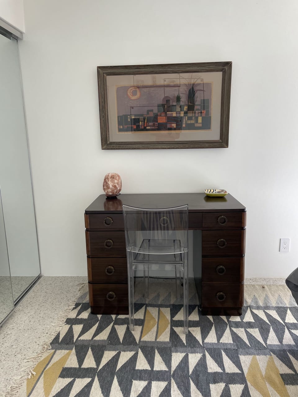 Desk in guest bedroom.