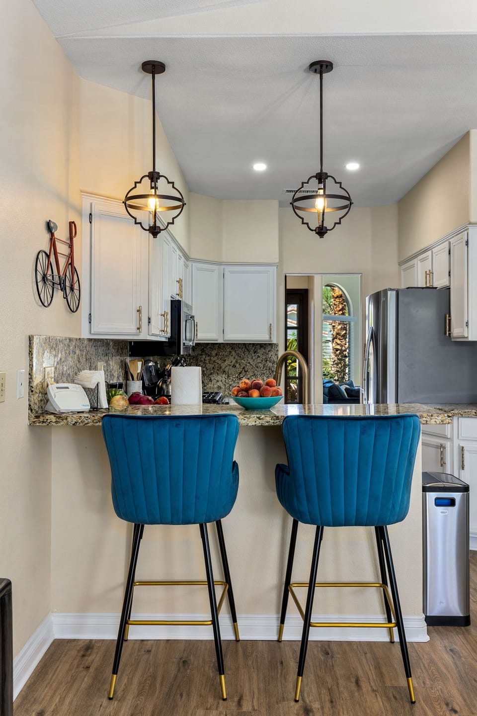 Bar looking into kitchen