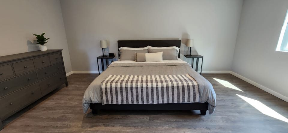 Primary bedroom with king bed