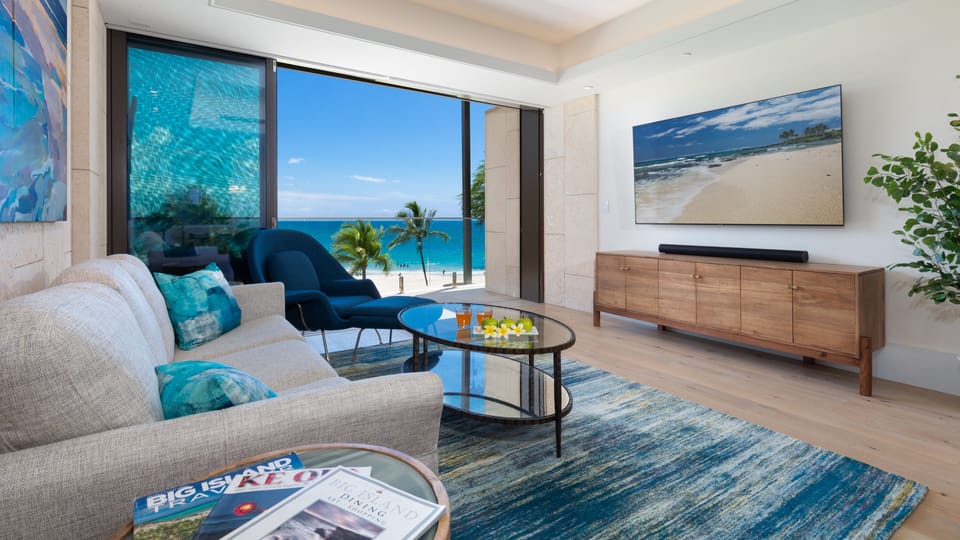 Watch the game or a movie on the Large UltraHD TV in living area