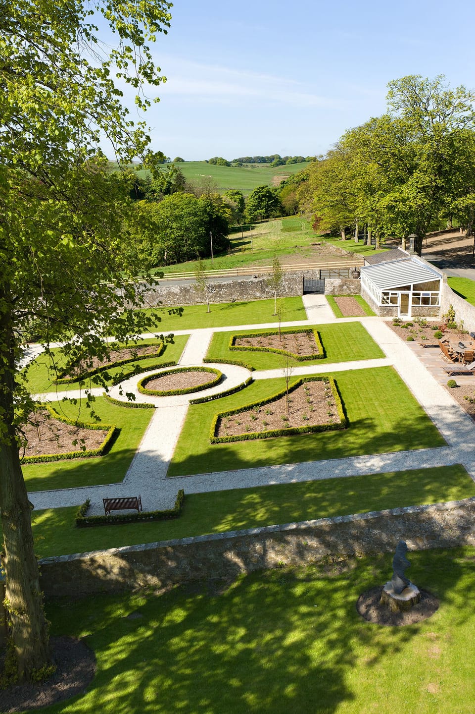 View of walled garden from first floor