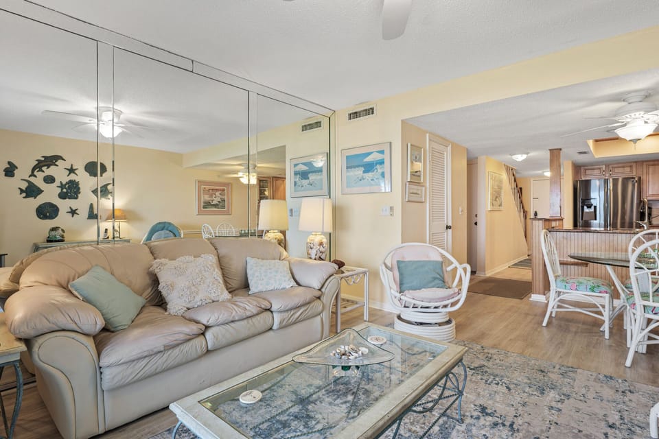 Living Room - Balcony Access, Ocean Views + TV