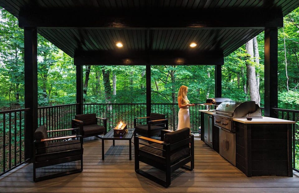 The covered back deck means pleasure even (or especially) when it rains