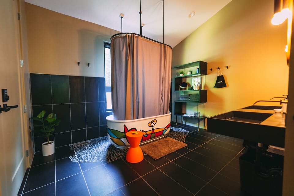 A designer tub/shower combination is available in bath two. 