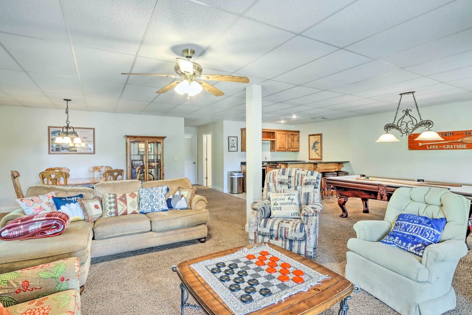 Basement Living Room | Full Sleeper Sofa | Stairs Required