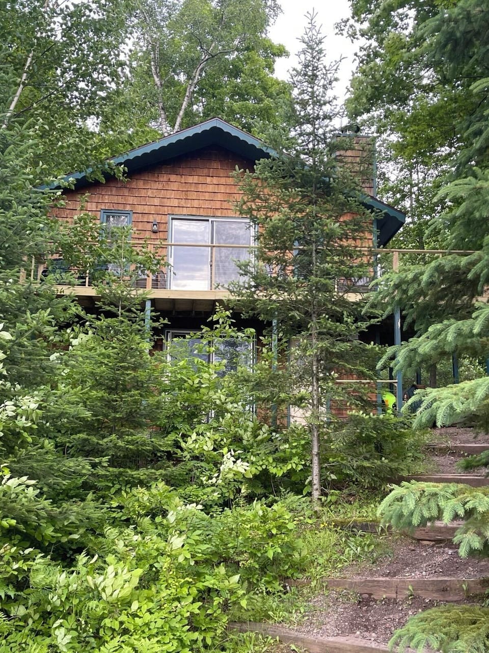 Cabin view from the beachfront. 