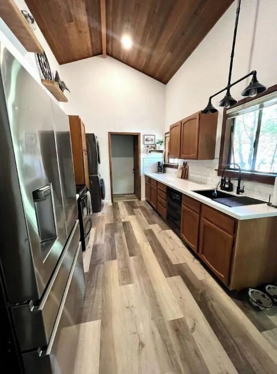 Galley kitchen.  Large sink and counter space for grillin' and chillin' 