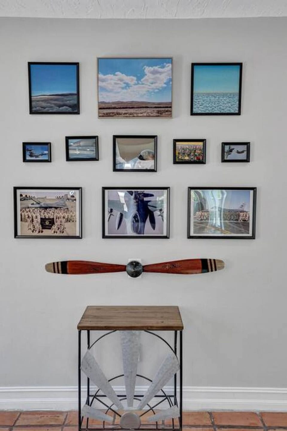 Photo collage of the retired Air Force Pilot who welcomes all travelers to his home