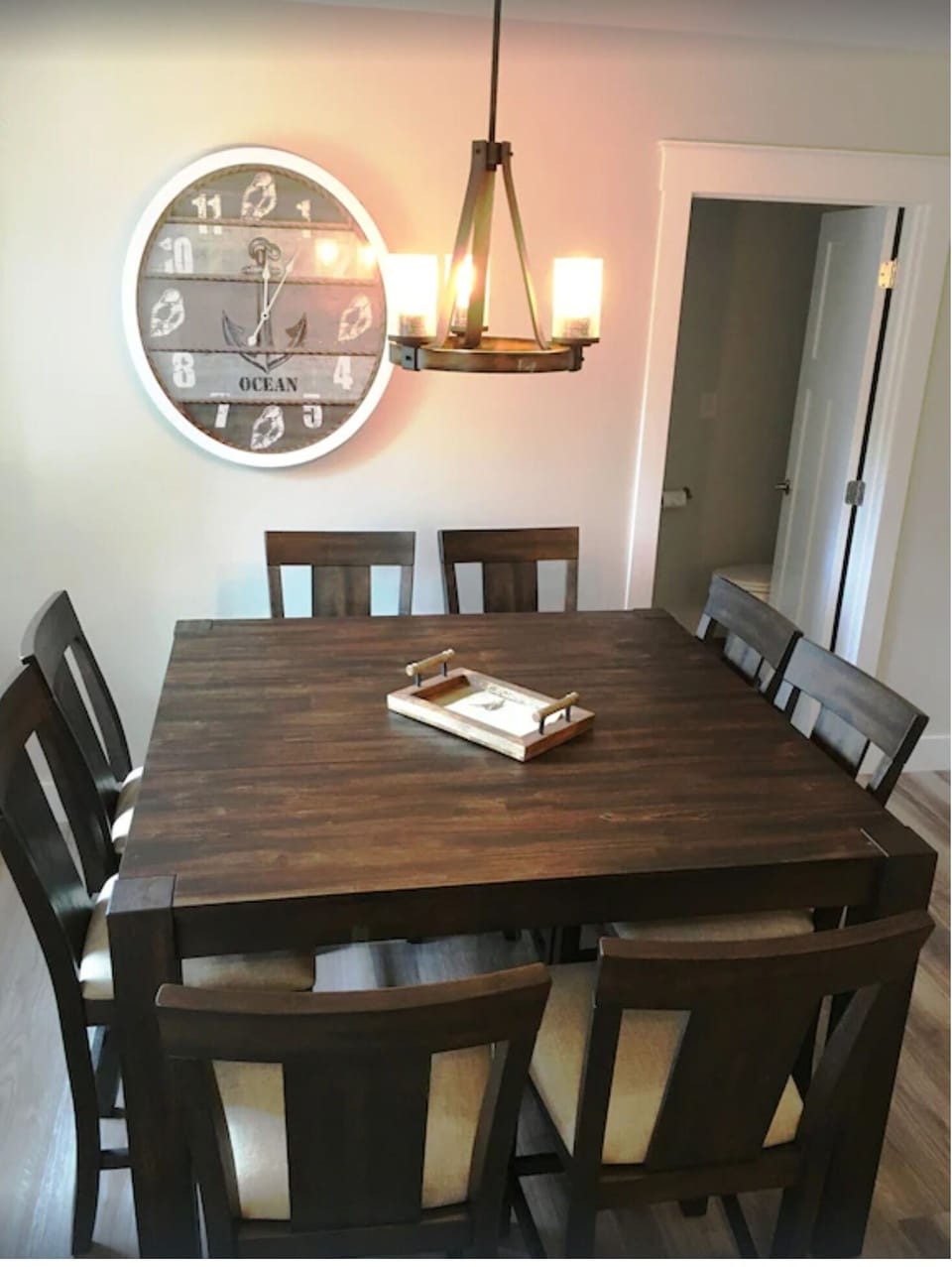 Dining area has seating for 8
