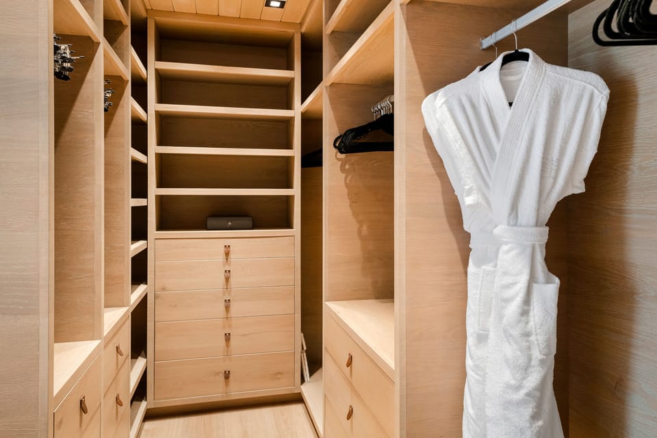 Master bedroom walk-in closet. 