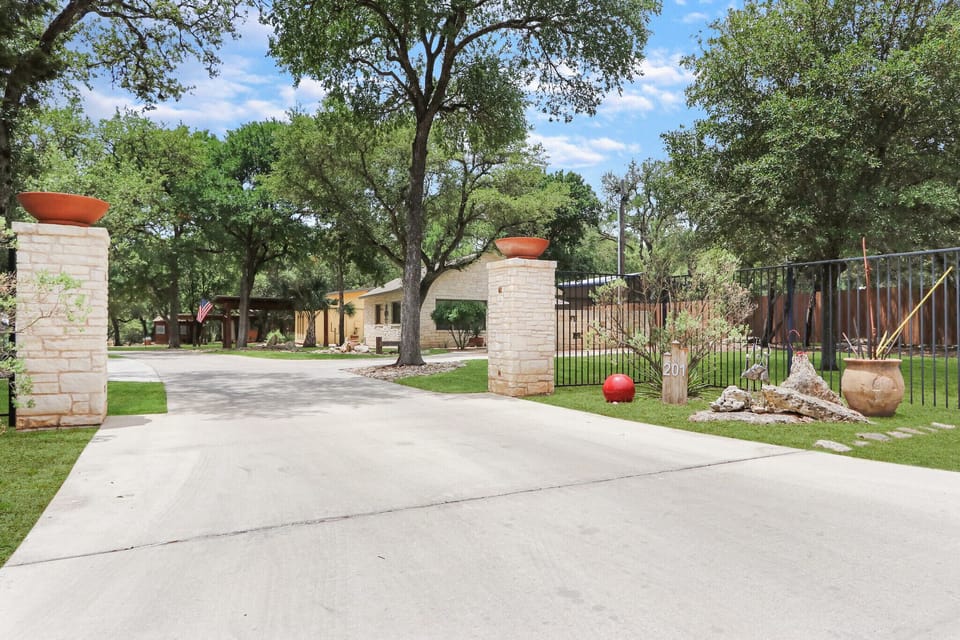 Entry gate to the property.  The Casitas will be on the right.