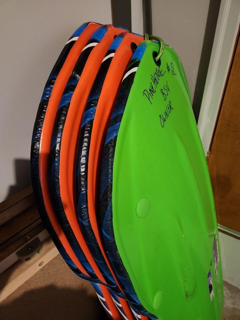 Sleds available for guest use.