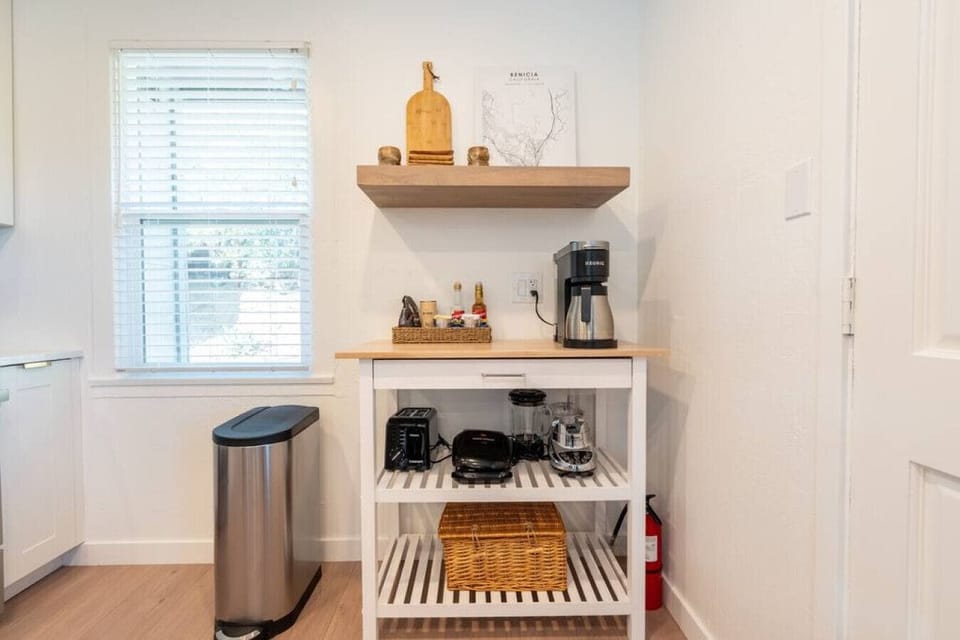 Coffee bar with Keurig coffee maker (drip or single serve); Complimentary coffee and tea.