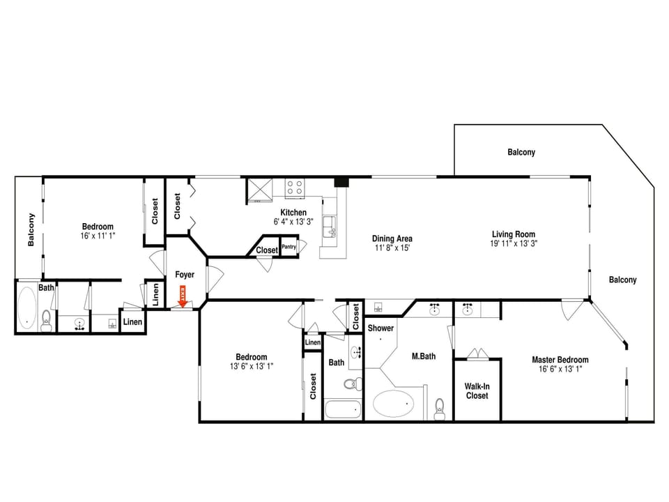 The Pearl of Navarre #1101  - Floor Plan