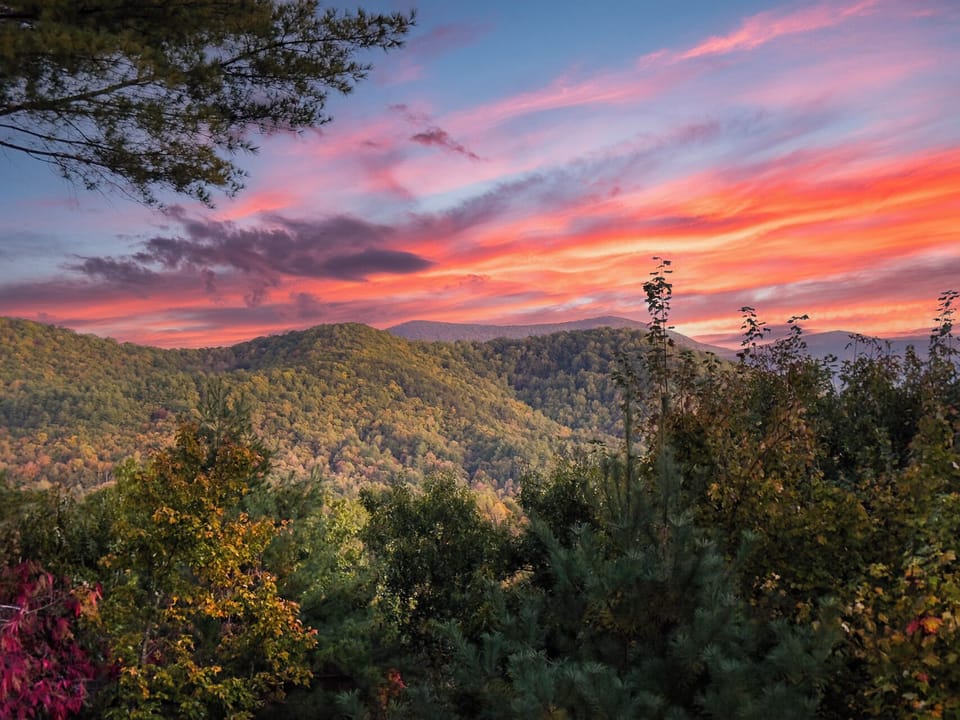 Wake up with a fresh cup of coffee and a North Georgia sunrise.
