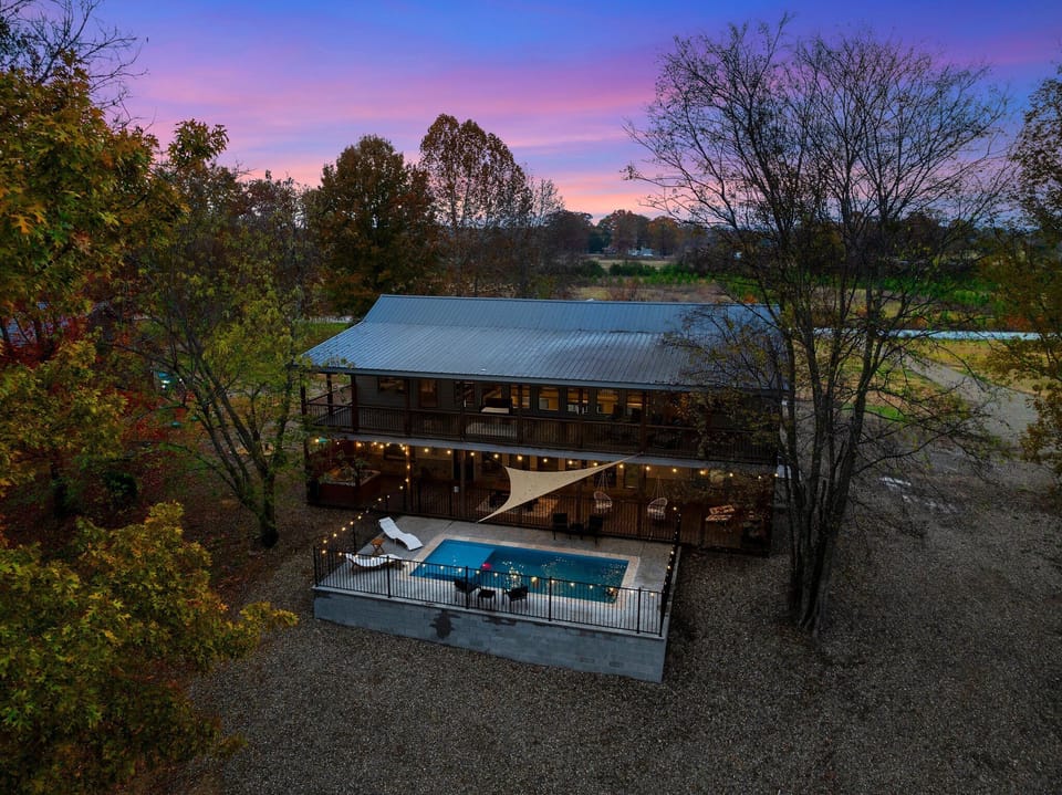Drone view of cabin