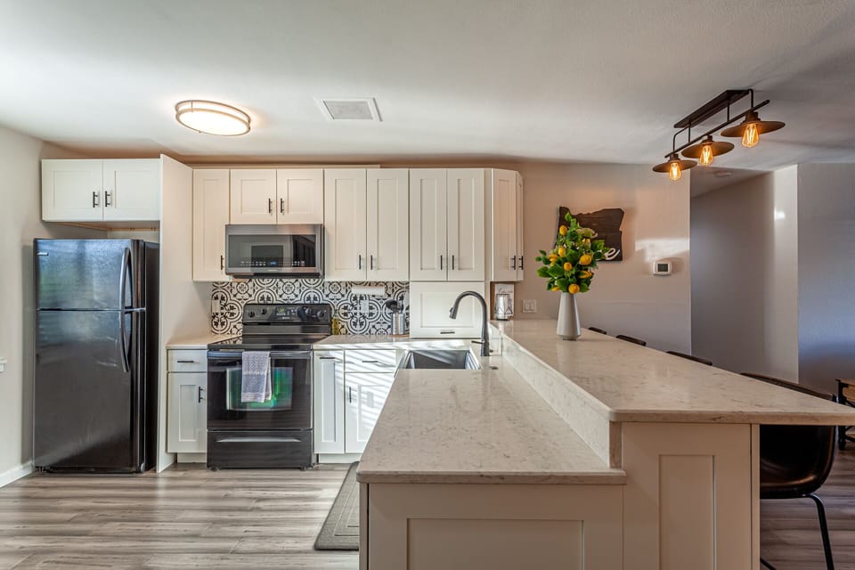 Fully stocked and functional kitchen