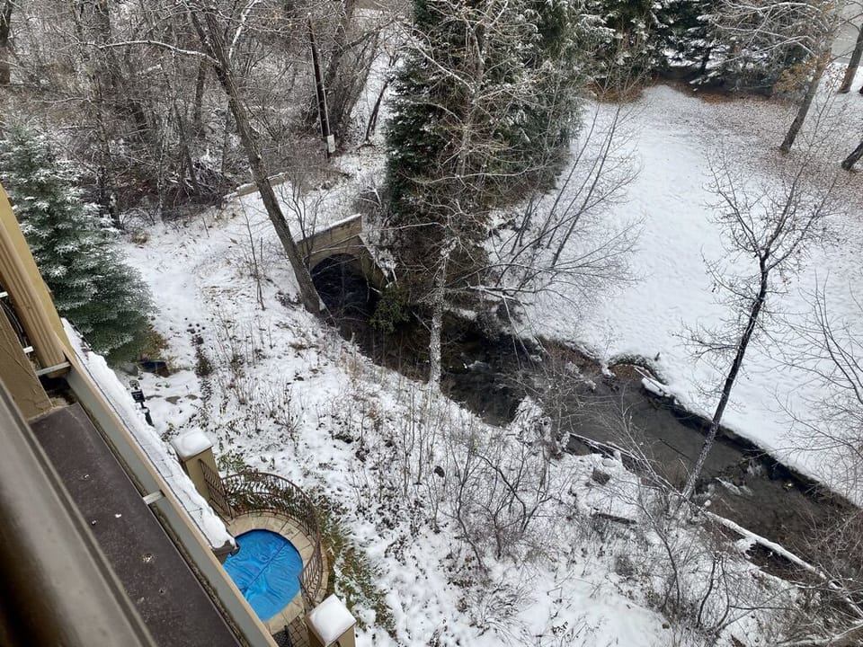 View from Balcony to Hot Tub