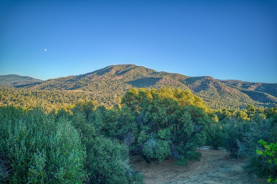 view off of the deck looking East, starting sunset