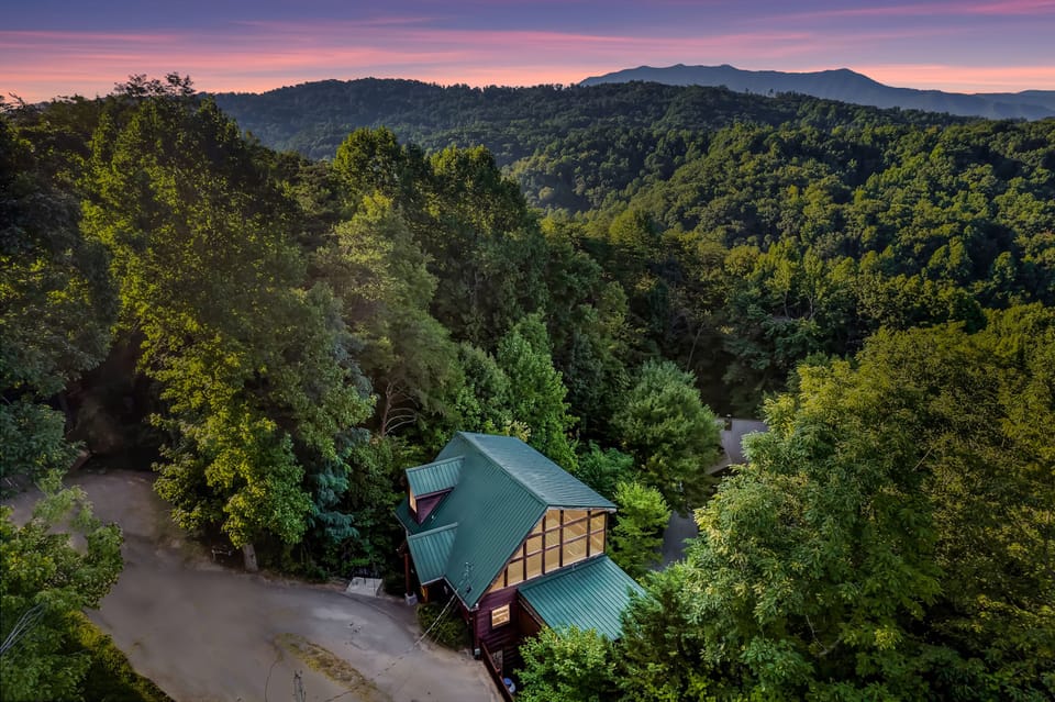 Drone view over Sky View Cabin