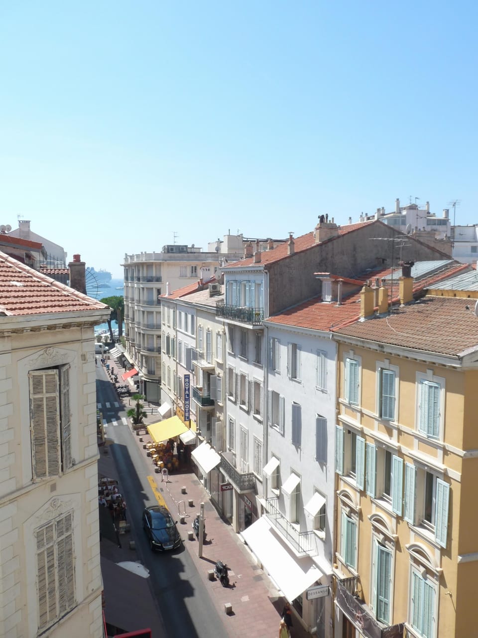 Street and partial sea views from the windows
