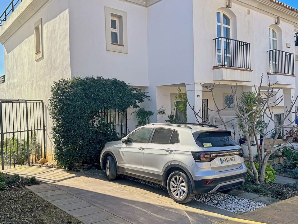 Provate parking space along the house