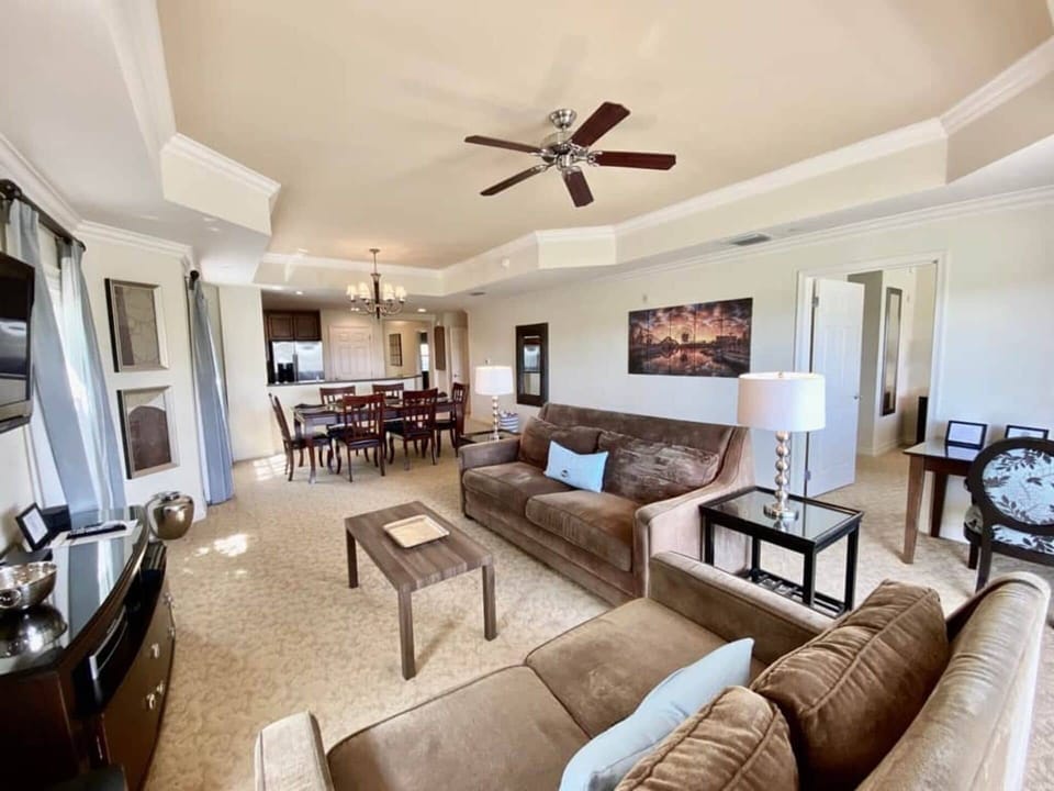 Living room and dining area
