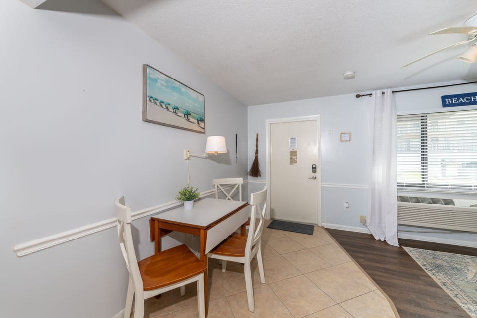 Neatly organized condo kitchen with everything you need for morning breakfasts before hitting the shore.