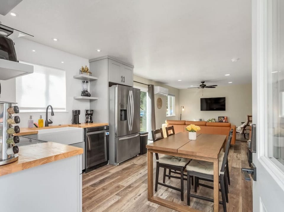 Dining area and kitchen.