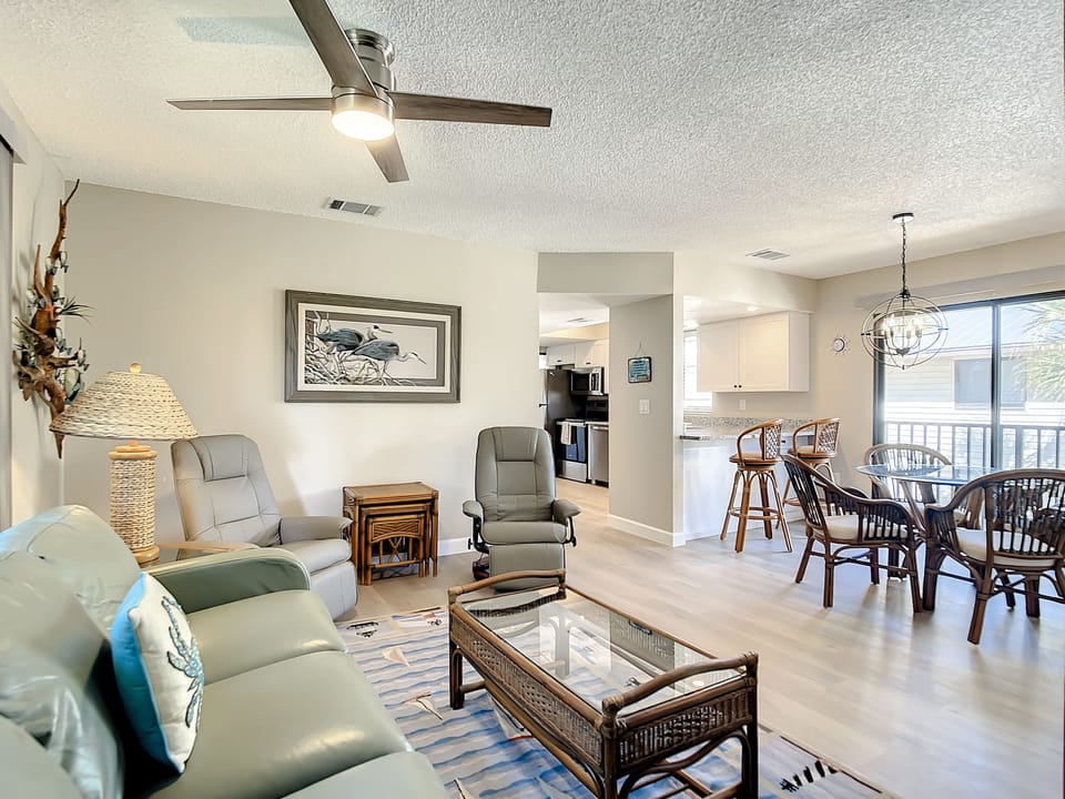 View to kitchen from living area