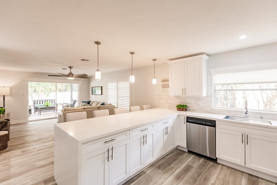 Kitchen + Living Room View