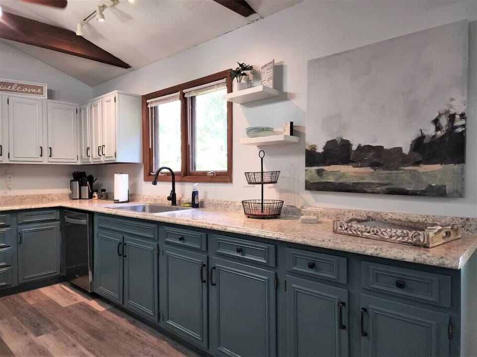Loads of counter space and lake views from the kitchen sink!