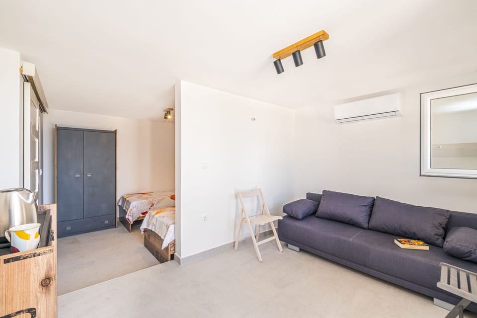 Studio apartment living room area