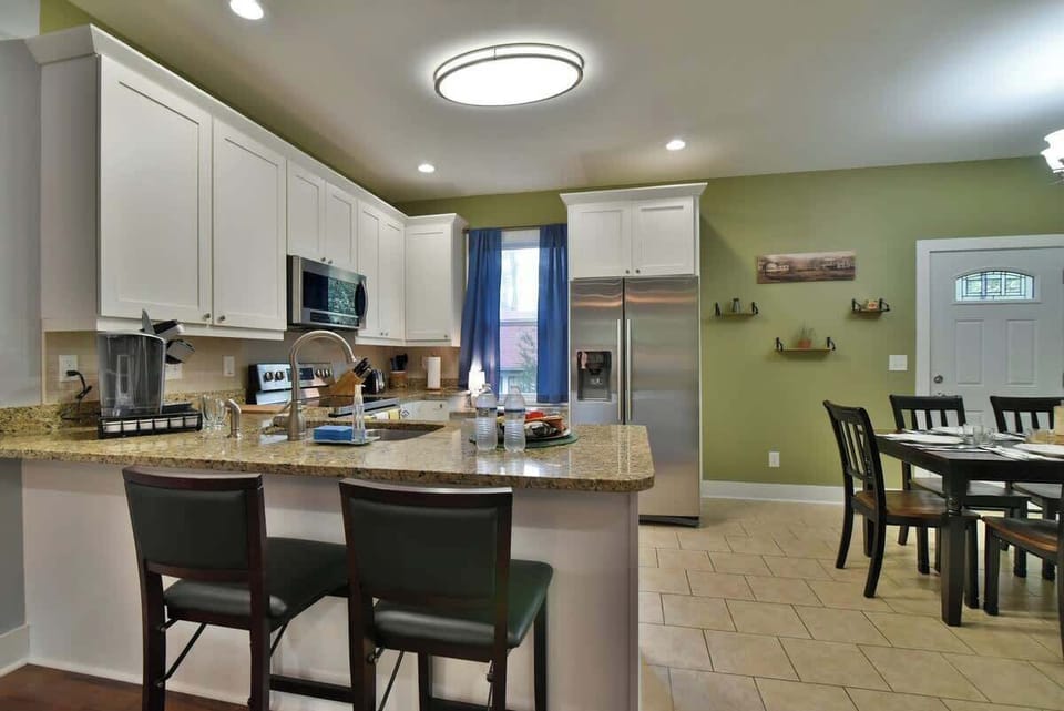 Bar area overlooking the spacious kitchen