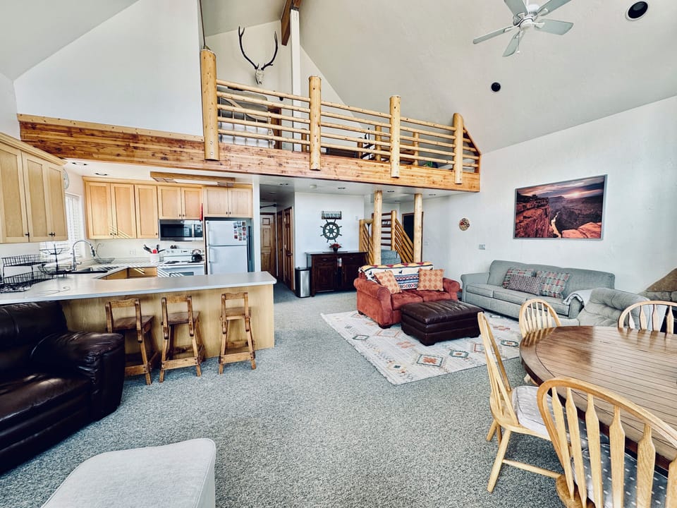 Loft area with a day bed and trundle