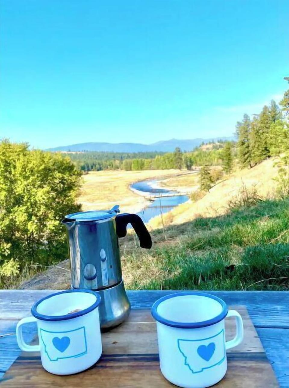 Coffee with a view! Your own private deck.