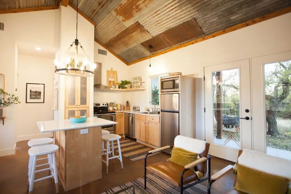 View of the kitchen from the living room