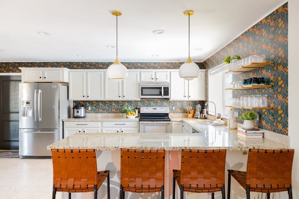 Fully-stocked kitchen with everything you need to make family or group meals.