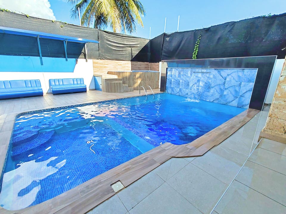 Outdoors private pool.