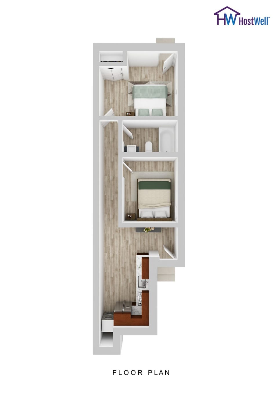 Lower Level 2br Floor plan. 