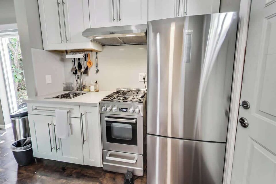 Kitchen from bathroom.