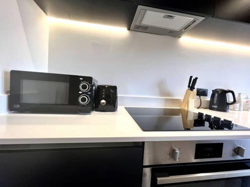 Kitchen and microwaves
