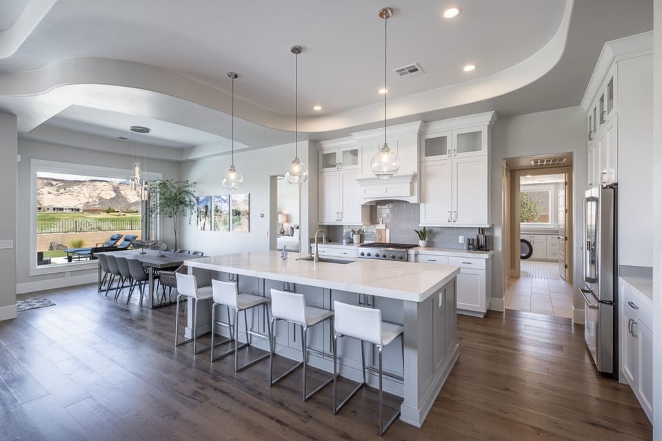 Kitchen Island - The Kitchen Island comfortably seats 4 adults and creates a great space for serving and preparing meals.