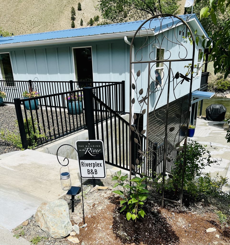 Front door to 2 bedroom B&B unit is down the stairs